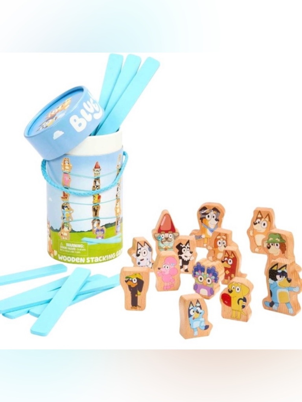 Bluey Wooden Stacking Game & Figure Play Set - Picture 2 of 14